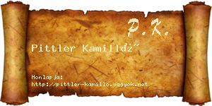 Pittler Kamilló névjegykártya